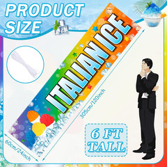 Italian Ice Banners Sign 2 X 10 Feet Italian Ice Flag Oxford Fabric Banners with