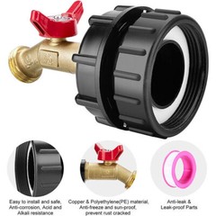 275-330 Gallon IBC Tote Water Tank Adapter 3/4″ Brass Fittings Valve Connector