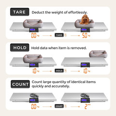 Pet Scale for Large Dog 1100Lb X 0.2Lb, Postal Scale with Large Stainless Platfo