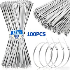 304 Stainless Steel Metal Zip Ties Heavy Duty Self Locking Cable Ties 198-400lbs