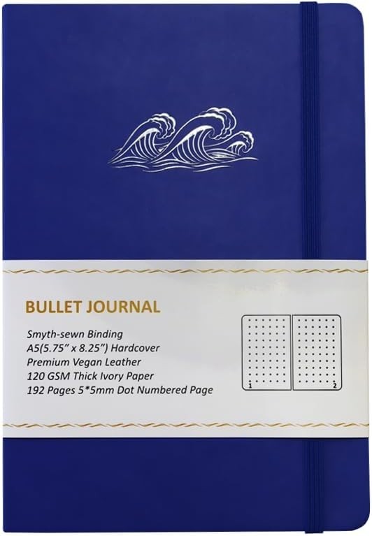 Dotted Journal – 192 Pages Bullet Dotted Notebook, 120gsm Thick A5-Dotted Blue