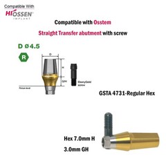Titanium Straight Cemented Abutment D4.5/5.0/6.0 For Osstem Hiossen TS Regular
