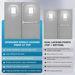 Surface Vertical Rod Exit Device, 32In Commercial Door Push Bar Panic Device wit