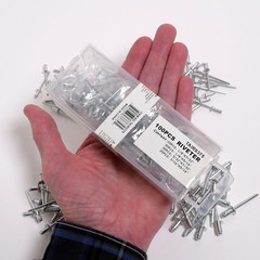 100 pc. Pop Rivets Assortment Set Aluminum Dome Head Blind Rivet Kit