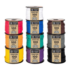10 Roll 14 Gauge Copper Clad Aluminum Primary Wire – Assorted Colors – 100 Ft of