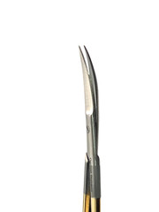 4.5″ Iris Scissors Curved With Tungsten Carbide Inserts Serrated – German Steel