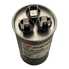 Motor Run Capacitor Dual 45+5 mfd x 370 VAC 50/60Hz Round Metallized