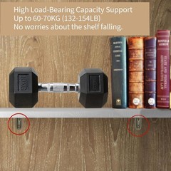 Adjustable Glass Floating Shelf Brackets, Antique Brass, 2 Pcs | High Load Ca…