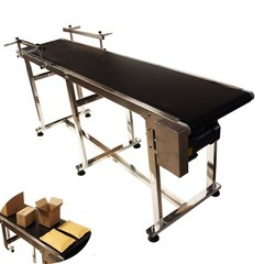 82.6×15.7in PVC Belt Industrial Conveyor w/ Double Guardrails 110V Speed Adjust