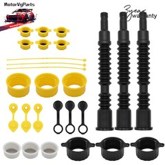 3 Kit Old Style Gas Can Spout Replacement W/Tough Nozzles Screw Collar Vent Caps