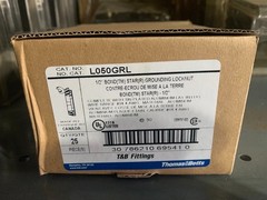 Box of 25 THOMAS & BETTS L050GRL 1/2″ Aluminum Locknut w/ Lay-in-lug & screw