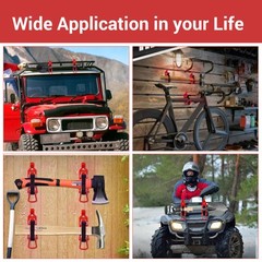 4PCS Shovel Holder for Truck,Shovel Mount for Roof Rack Adjusts Metal Rubber Axe