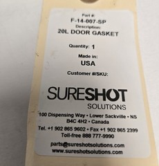 1 New Sure Shot-AC Dispensing F-14-007-SP Door Gasket, Magnitic, 20L