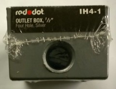 Red Dot IH4-1 1/2″ Silver 4 Hole Device Outlet Electrical Box – Brand New
