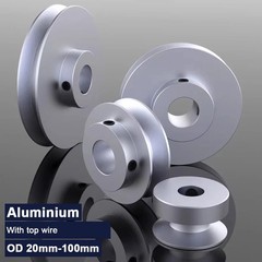 Aluminium V-Groove Pulley OD 20mm-100mm With Fixed Screw for 5mm/6mm Width Belt