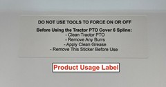 PTO Cover 6 Spline – for tractors with a 6 spline PTO shaft