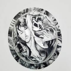 FULL BRIM Hard Hat custom hydro dipped in LUST AFTER DEATH , GRIM REAPER SICK