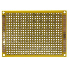 5cm x 7cm Yellow PCB Printed Circuit Board, 5 Pack, 432 Holes, 32 Pads