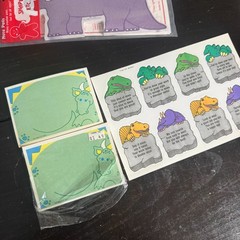 Lot Vintage Shapes Etc. Teacher Note Pad 50 Sheets Dinosaurs Post Its 1987 Kid