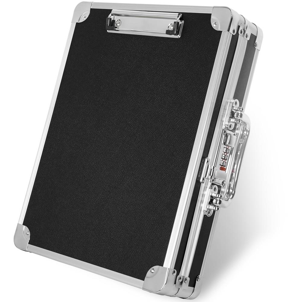13x10x2.75 Inch Aluminum Briefcase Key Lock Clipboard Storage Box Case Protect