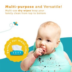 100% Pure Cotton Dry Wipes – 600 Count, Soft & Hypoallergenic for Babies