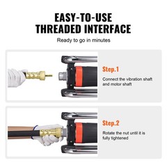 Electric Concrete Vibrator,1300W 16000 VPM,2HP Copper Motor Handheld Concrete Vi