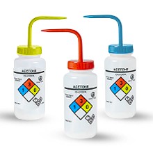 ™ Acetone Wash Bottle, 500mL LDPE Squeeze Dispenser | NFPA diamond labeling,