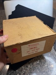 BRAND NEW Vintage Edwards CAT 439-6AW Grey Fire Bell Mint Original Box & Papers