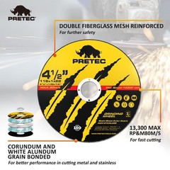 PRETEC 440 Pack 4-1/2″ .040″ Cut Off Wheels Metal Stainless Steel Angle Grinder