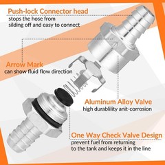 Pair of 3/8″ Aluminum Check Valves, Heavy-Duty for Marine Fuel & Water Systems
