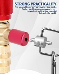 HVAC Refrigerant Locking Cap Key, 3-in-1 Valve Core Removal Tool, Silver