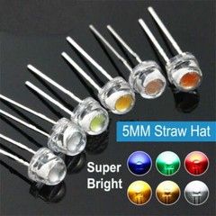 5mm Straw Hat LED Diode F5 Light Emitting Diode Red Yellow Green Blue Warm white
