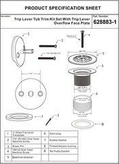 Champagne Bronze Trip Lever Tub Trim Kit 3 x 0.5 x 3 inches,