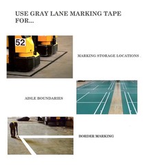6 ROLLS Vinyl PVC GRAY Floor Safety Lane Marking Tape (OSHA), 2″ x 36 yd, 6Mil