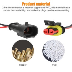 10-Pair Waterproof 12V 2-pin Electrical Wire Connector Plug Cable Boat Car truck