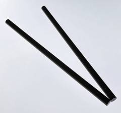 2 PC BLACK OPAQUE 5/8” DIAMETER 13” INCH LONG ACRYLIC PLEXIGLASS COLOR ROD CLEAR