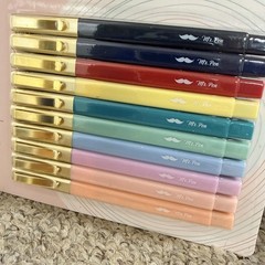 Mr. Pen Ballpoint Pens 10 Count Assorted Pastel & Dark Colors Gold Clip Set