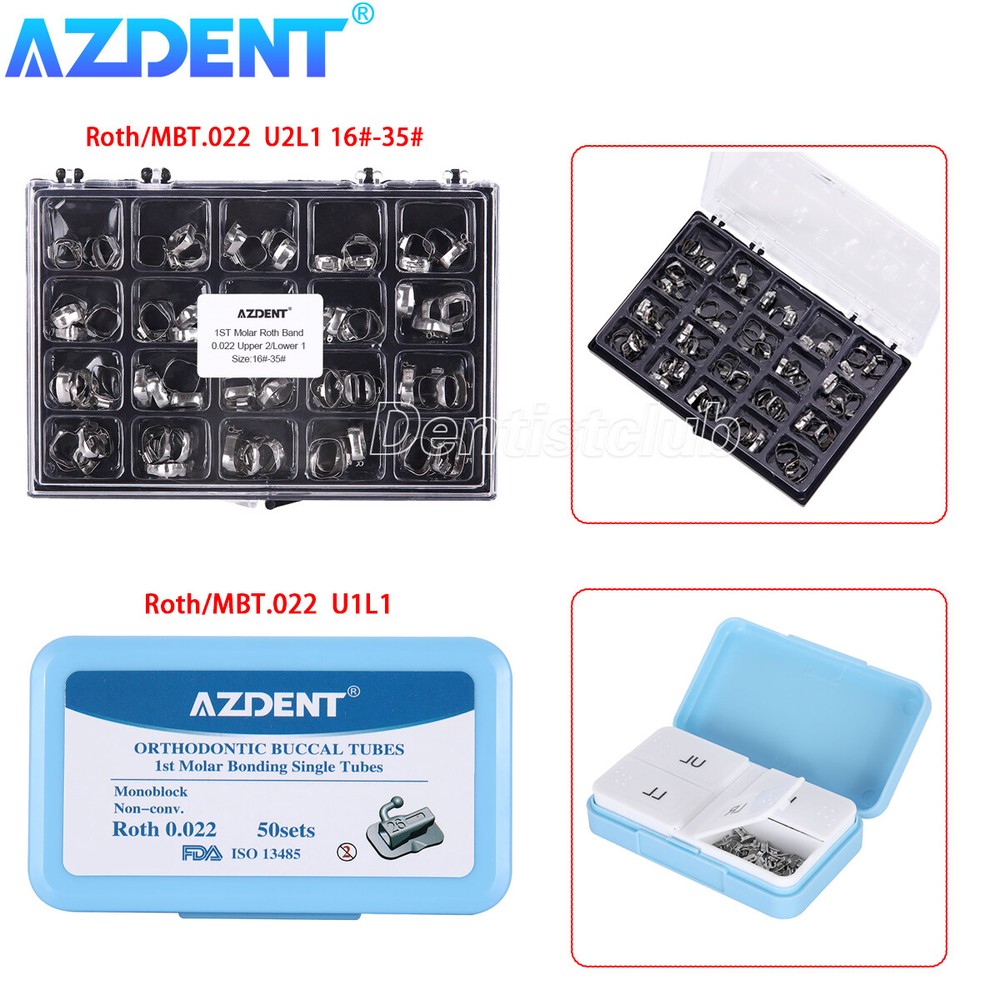 Dental Orthodontic 1st Molar Buccal Tubes /Bands Bondable Non-Conv Roth/MBT.022