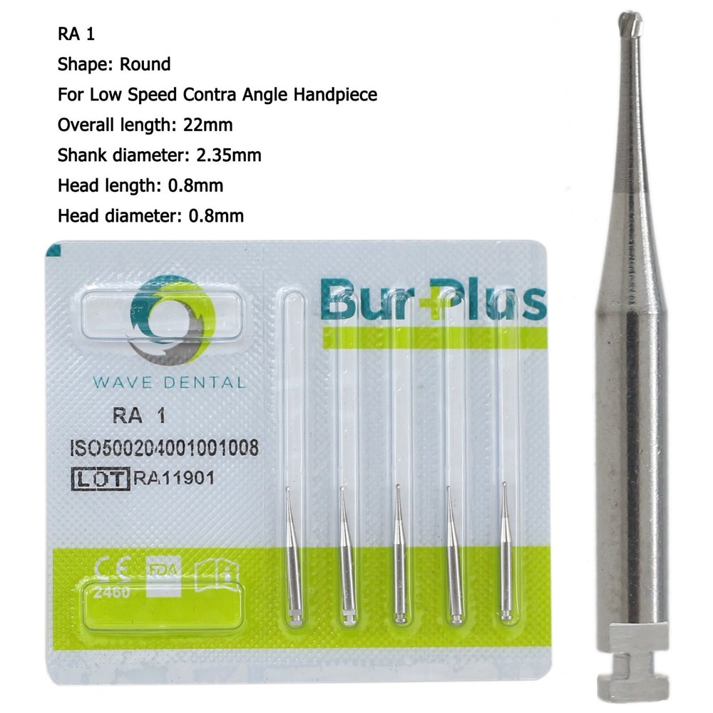WAVE Dental Carbide Latch Burs Long Round Ball RA SURG Bur Contra Angle 22/26mm
