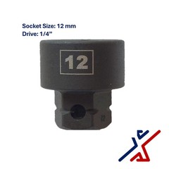 12mm. x 1/4″ Drive Nano Socket / Stuby Socket by X1 Tools