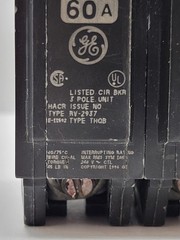 General Electric THQB32060 Bolt-On Circuit Breaker 60A 3P 240V THQB