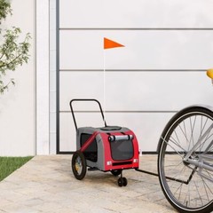 Pet Bike Trailer Red and black Oxford fabric, iron, PVC Medium