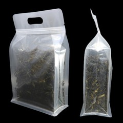 Multi-Size Mylar Clear/Clear/Clear Glossy Stand Up Zip Lock Bag w/ Hang Hole