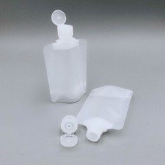 Multi-Size Translucent Matte Mylar Stand up Bottle Shape Spout Pouches w/ Funnel