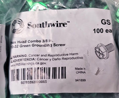 Lot Of 20 Packs Of Southwire Grounding Combo Slotted Hex Screw GS, 100 Per Pack