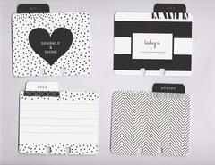 (12) GOLD ON WHITE CALENDAR MEMORYDEX/ROLODEX CARDS Gold Foil HANDMADE