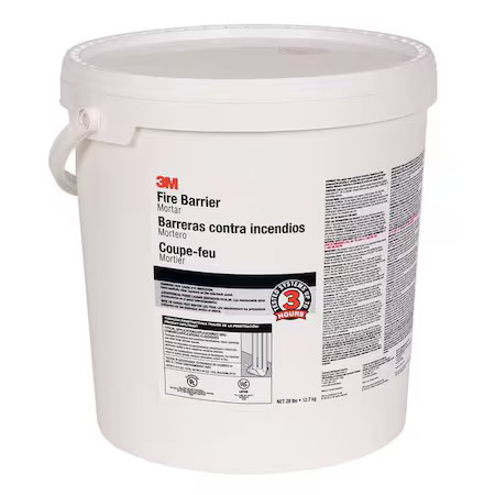 3M Mortar-28Lb* Fire Barrier Mortar, 5 Gal., Off-White