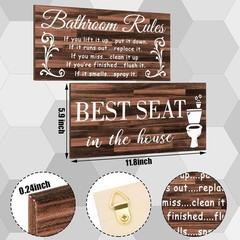 Jetec 2 Pieces Funny Bathroom Pictures Wall Sign Decor as picture shows