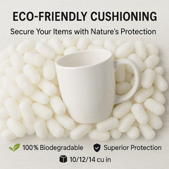 10/12/14″ Biodegradable Eco-Friendly Packing Peanuts, Sustainable Shipping Fill