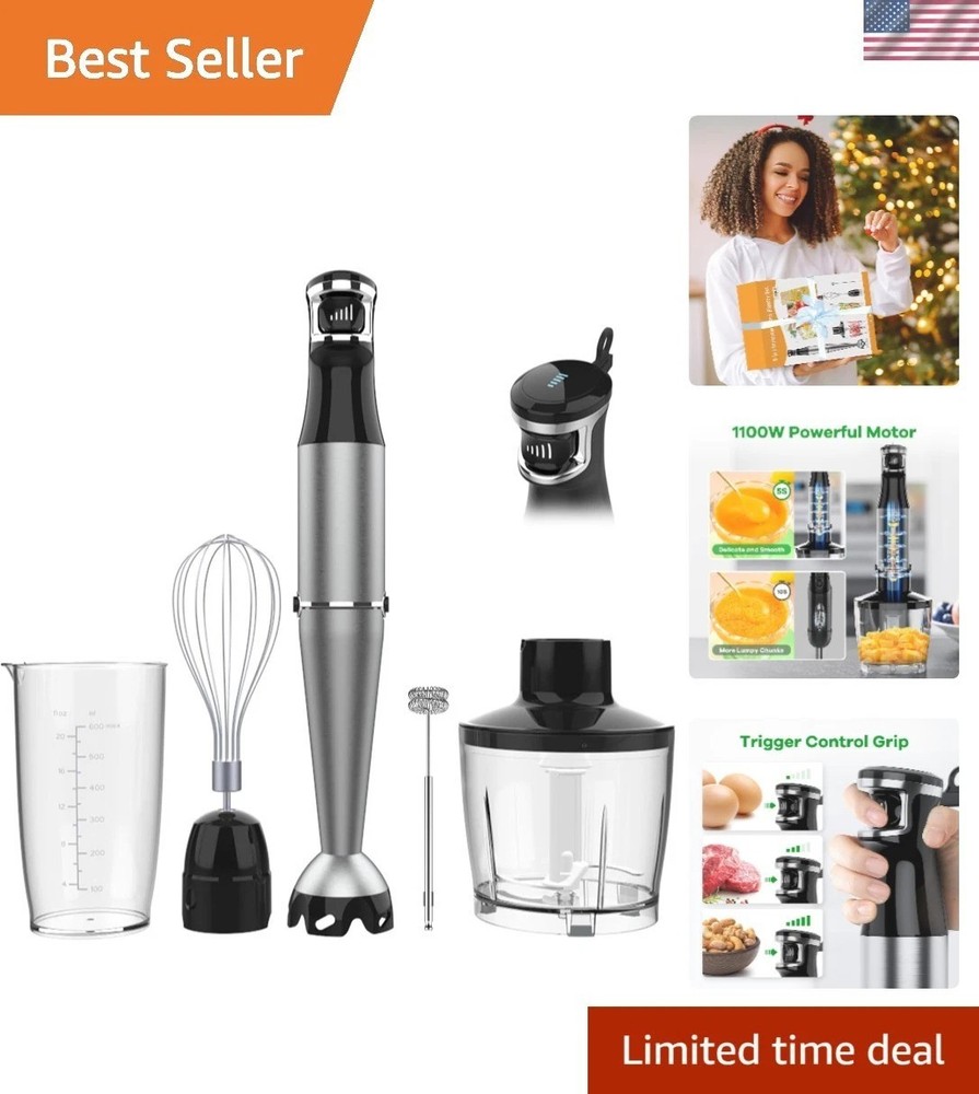 1100W Immersion Blender Set – 5 in 1 Handheld Corded Blender for Smoothies & …